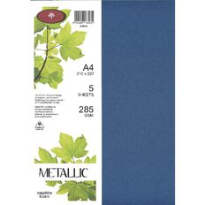 Direct Paper Metallic Board 285gsm Sapphire A4 5 Pack