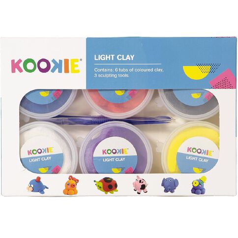 Kookie Light Clay Multi-Coloured 6 Pack