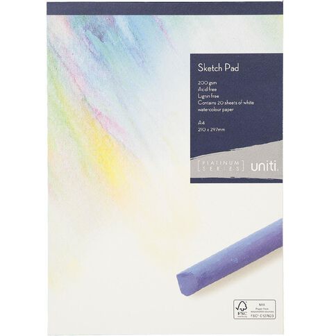 Uniti Platinum Sketch Pad 200gsm A4 20 Sheets