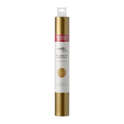 Uniti Craft Adults Glossy Permanent Vinyl Gold 30.5cm x 50cm