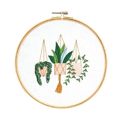 Uniti Embroidery Kit Hanging Plants 13 Pieces