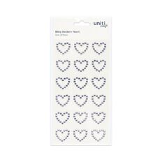 Uniti Bling Hearts Stickers 18 Piece Silver
