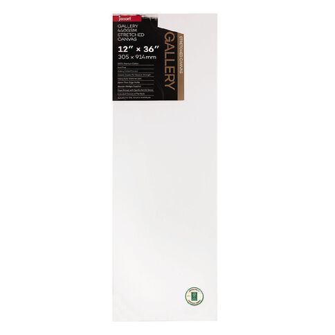 Jasart Gallery 1.5 inch Thick Edge Canvas 12x36 inches White