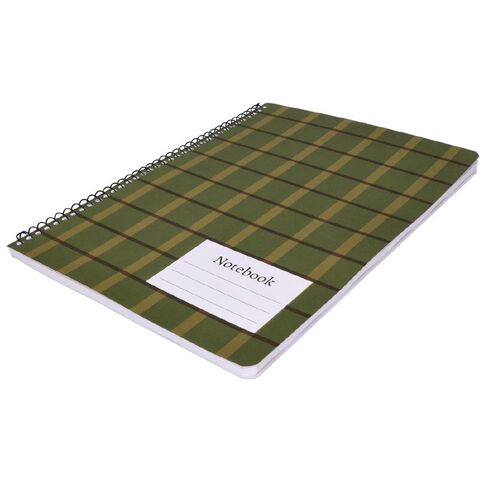 Uniti Stationery Plaid Green A4 Notebook