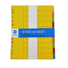 WS 10 Tab X Wide Coloured Dividers