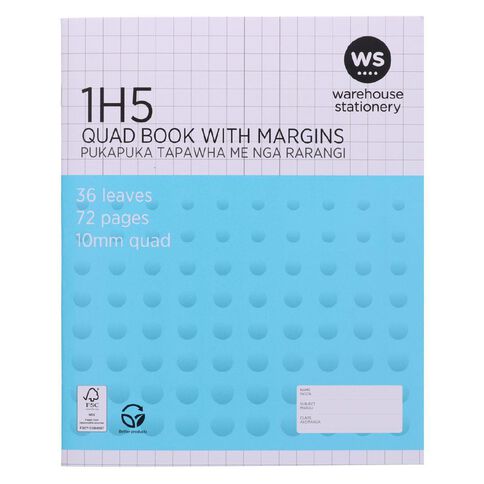 WS Exercise Book 1H5 with Margins 36 Leaf