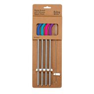 Living & Co Stainless Steel Straw Set with Silicone 5 piece Steel