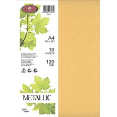 Direct Paper Metallic Paper 120gsm Gold A4 10 Pack