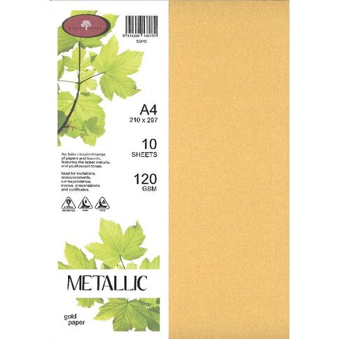 Direct Paper Metallic Paper 120gsm Gold A4 10 Pack