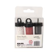 Uniti Glass Bead Set White Red Black