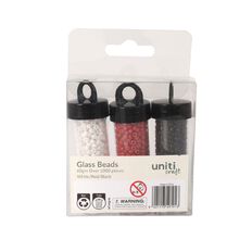 Uniti Glass Bead Set White Red Black