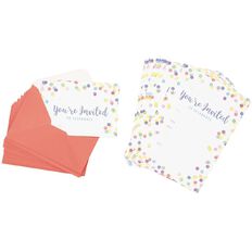 Artwrap Invitations with Envelopes Confetti Print 13.5cm x 19cm 16 Pack