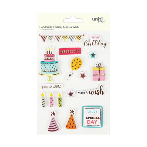 Uniti Foil Handmade Sticker Make A Wish 17 Piece