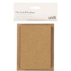 Uniti Mini Cards & Envelopes Kraft 6 Pack