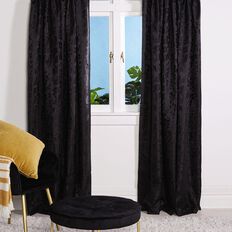 Living & Co Chateau Curtain Black 230-330cm Wide/160cm Drop