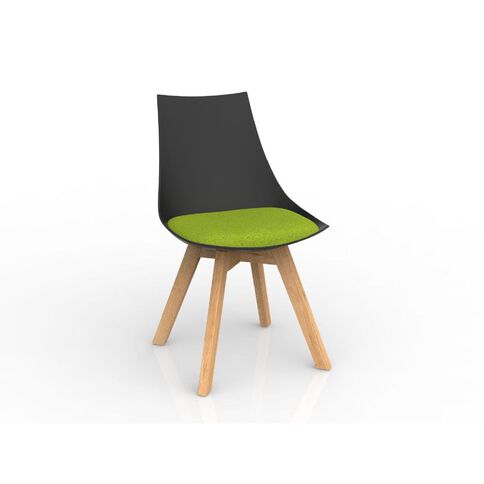 Luna Black Avacado Oak Base Chair Green Mid