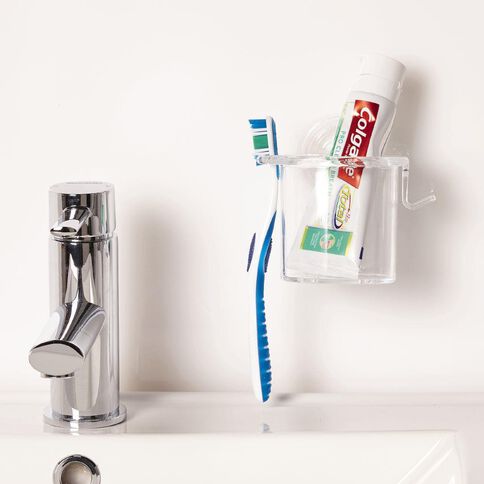Living & Co Corner Shower Caddy Plastic Suction Clear Small