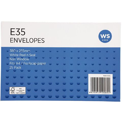WS Envelope E35 Peal & Seal 25 Pack