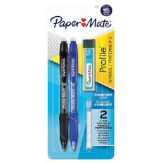 Paper Mate Profile 2 Mechanical Pencils 0.7mm With Refills & Erasers