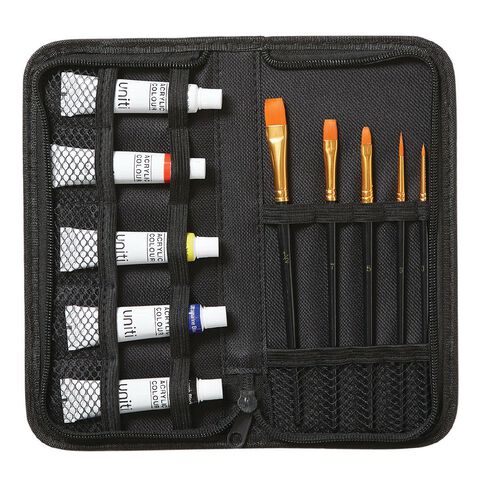Uniti Travel Art Acrylic Paint & Brush Set 11 Pack