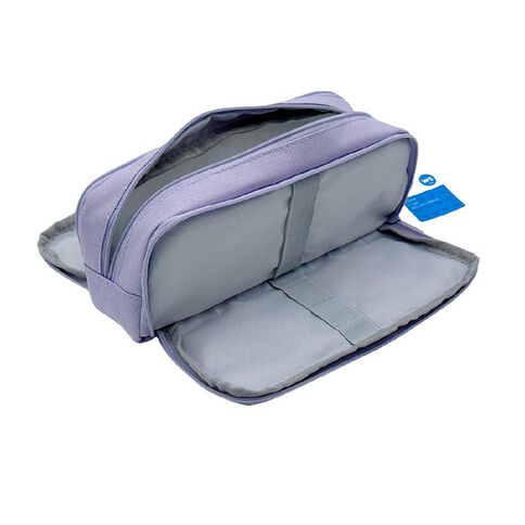 WS Ws Pencil Case With 3 Zips Purple Mid