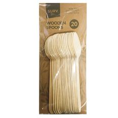 SURV. Wooden Spoons Natural 20 Pack