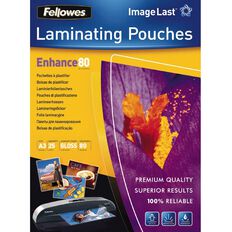 Fellowes Laminating Pouches A3 80 Micron 25 Pack