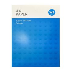 WS Paper 80gsm 250 Pack Orange