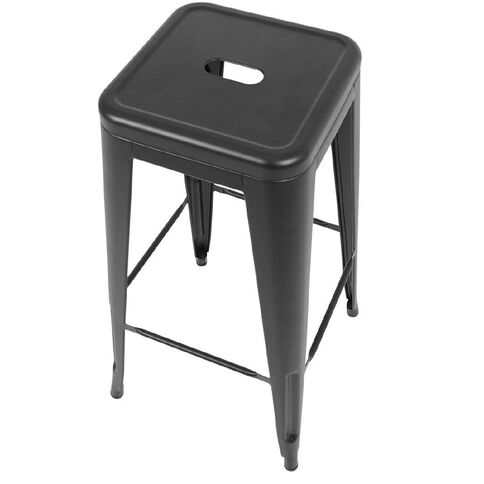 Workspace Metal Stool 76cm Matte Black
