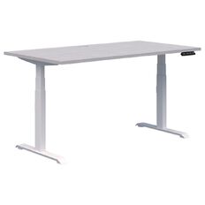 Quick Ship Premium Electric Desk White/Silver Strata 1500x800