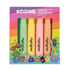Kookie Novelty Highlighters Scented 6 Pack Multi-Coloured