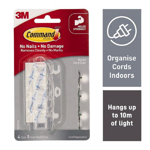 Command Round Cord Clips with Strips