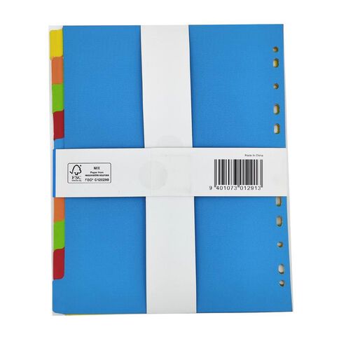 WS 10 Tab X Wide Coloured Dividers
