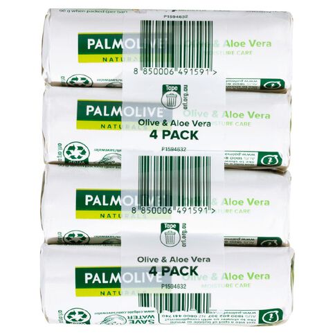 Palmolive Naturals Aloe & Olive Moisture Care Soap 90g 4 Pack Green Mid