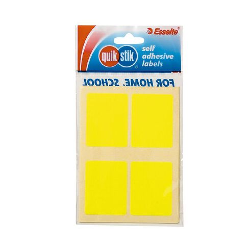 Quik Stik Labels Labels MR3545 28 Pack Fluoro Yellow