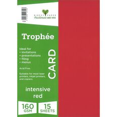 Trophee Card 160gsm 15 Pack Intensive Red A4