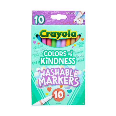 Crayola 10 Pack Colors of Kindness Fineline Washable Markers