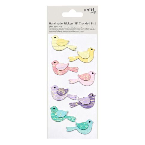3D Embellishments Crackled Bird 8Pc Little Birdie 3D Embellishments Crackled Bird 8Pc Little Birdie