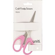 Uniti Fine Tip Craft Scissors Pink 14cm