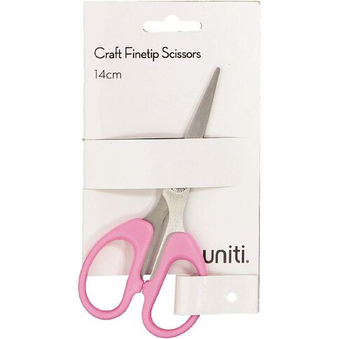 Uniti Fine Tip Craft Scissors Pink Mid 14cm