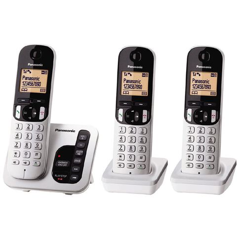Panasonic KX-TGC223NZS Triple Cordless Handset Silver Silver