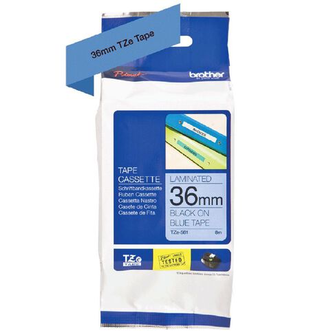 Brother TZe-561 Label Tape Black on Blue 36mm