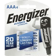 Energizer Ultimate Lithium Batteries AAA 4 Pack