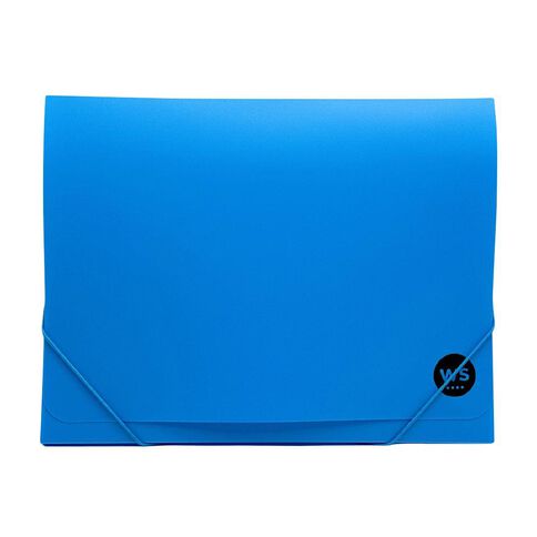 WS Document Wallet PP Elastic Closure Blue A4