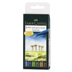 Faber-Castell Pitt Artist Brush Pens Landscape 6 Pack Assorted