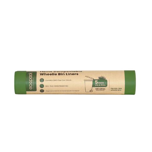 Ecopack Compostable Wheelie Bin Liners 140L 5 pack