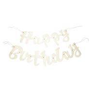 Unique Happy Birthday Foil Script Jointed Banner Gold 1.6m