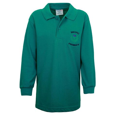 Schooltex Waipu School Long Sleeve Polo with Embroidery