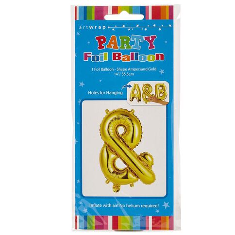 Artwrap Foil Balloon Ampersand Gold 35cm
