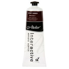 Atelier S1 Acrylic Paint Burnt Umber Brown 80ml